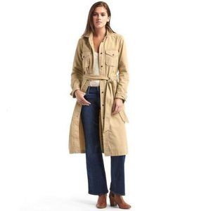 NWOT Gap Tan Cotton Long Top Coat - Size S